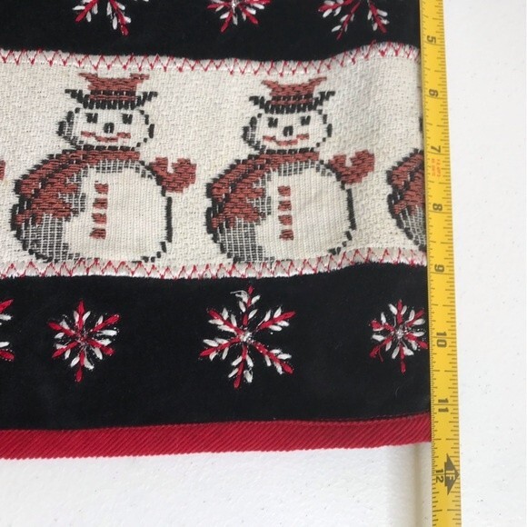 TanTrums Tapestry Snowmen Christmas Trees Velvet Collar Satin Back Vest Small - Picture 8 of 13